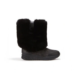 Australia Luxe Collective Warm Zhinu Black Suede & Faux Fur Boots - Size 9